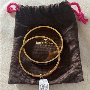 Kate Spade Gold, Blue, and Orange Bangles